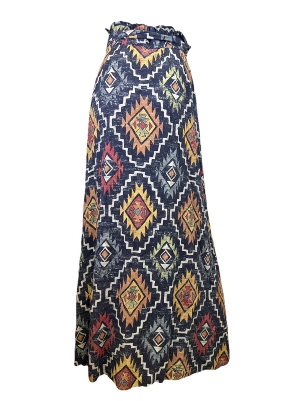 Double D Ranch Bohemian Geometric Print Maxi Skirt - Navy SZ S Pecos Blanket - Picture 3 of 6